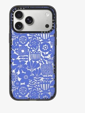 Paper Cutting Floral Collage Blue by Sandra Hutter - iPhone 17 pro max